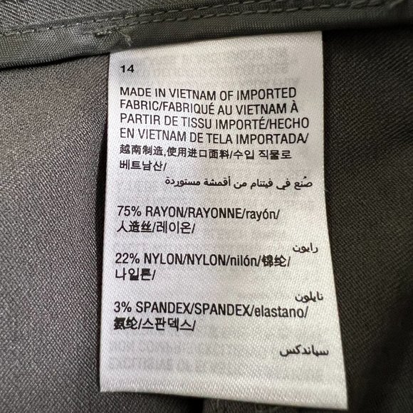 Inc International Concepts Ruched-Hem Cropped Pants, Urban Olive, Size 14 - Picture 10 of 12